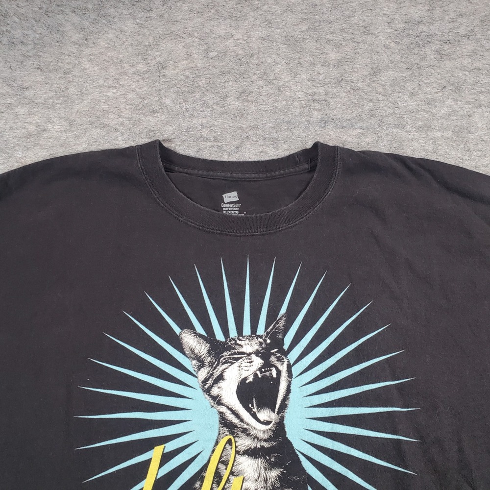 Vintage Deftones Adrenaline Cat Shirt Men XL Black Hanes Y2K 2000s Nu Metal Band - Picture 2 of 8